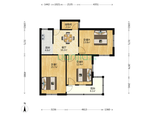 娄苑路793弄 3室1厅0卫 79平方
