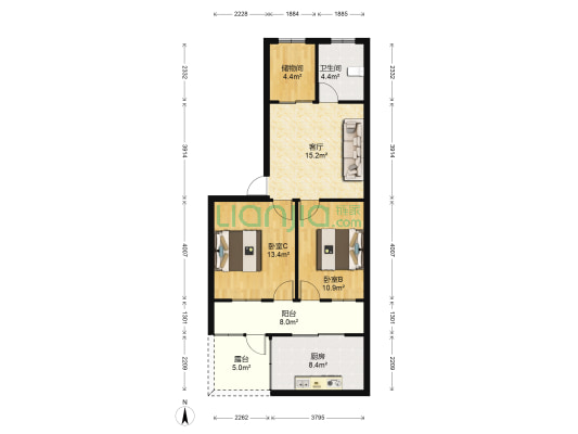 格兰新村 2室1厅1卫 71平方