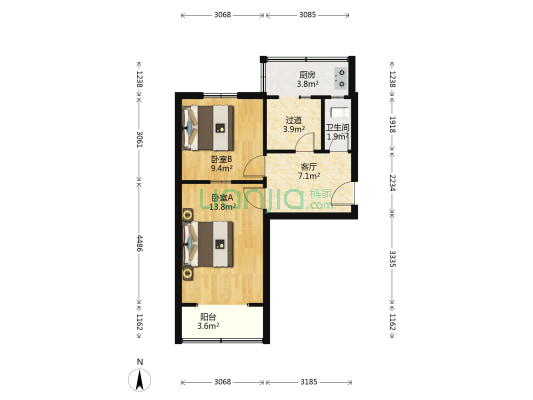 三五零二瓮村生活区 2室1厅1卫 50平方