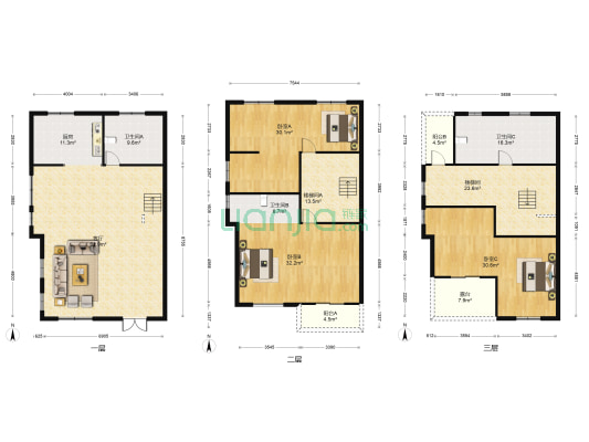 翠谷庄园 3室1厅3卫 314平方