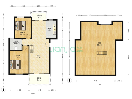 双湖星城 2室1厅1卫 85平方
