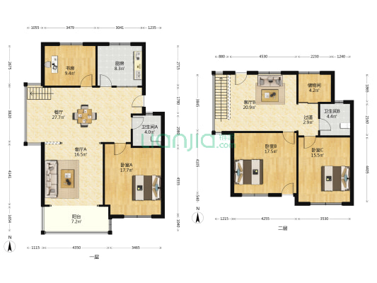 海景花苑 4室3厅2卫 191平方