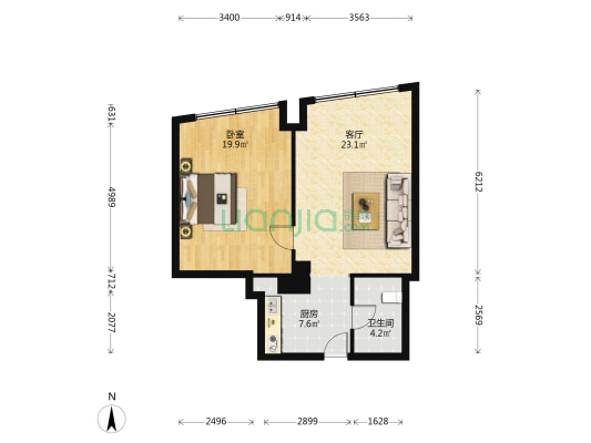 摩根凯利 1室1厅1卫 81平方