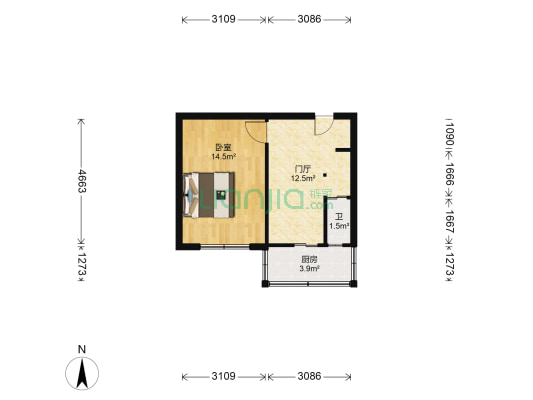 双新东里社区 1室0厅1卫 36平方