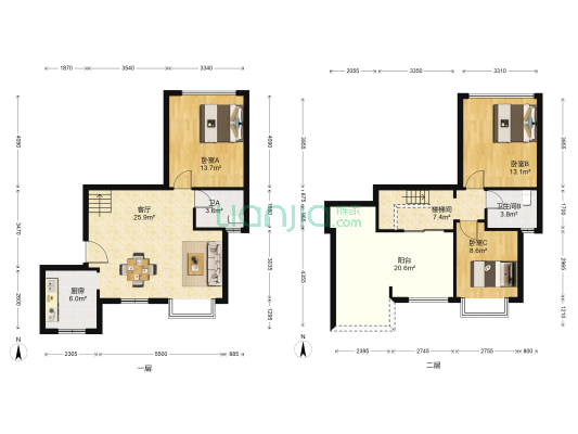 南山高地 3室1厅2卫 117平方