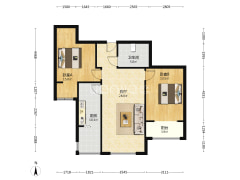 金竹花园   100.4平 全南两居室-涿州金竹花园户型图