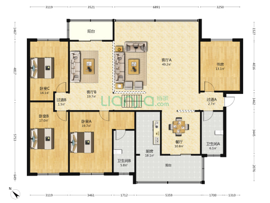 丽都街219号 4室3厅2卫 201平方