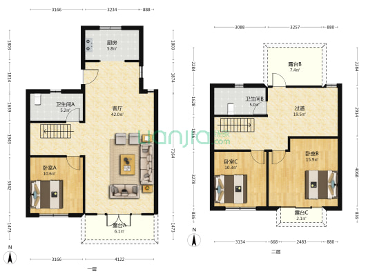 中欧金茂墅东二区 3室1厅2卫 138平方