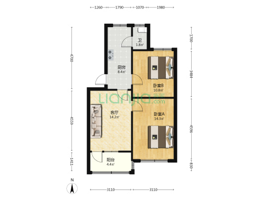 贵柴柴油机总厂 2室1厅1卫 67平方