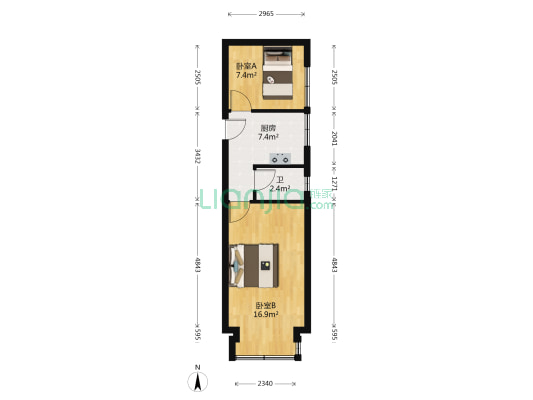 高法大院 2室0厅1卫 47平方