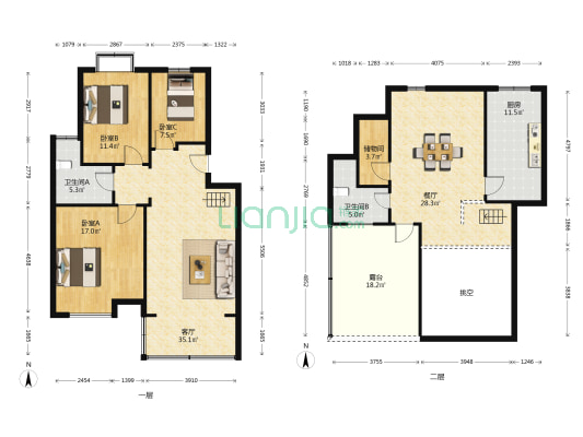 后周嘉苑 3室2厅2卫 128平方