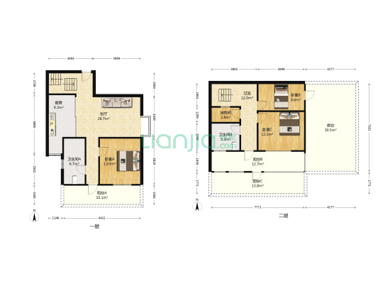 阅景国际 3室1厅2卫 130平方