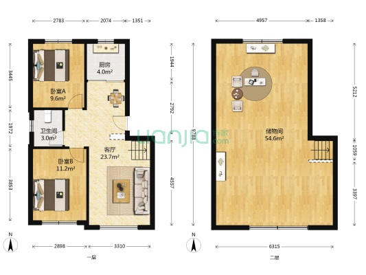 抱龙明珠三期 2室1厅1卫 70平方