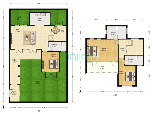融创桃源府(一期) 3室1厅3卫 120平方