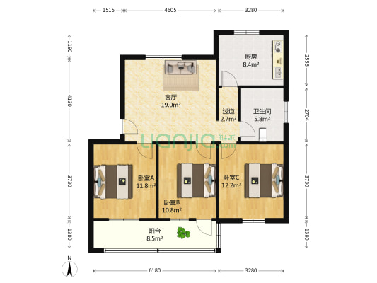 文博路检察院家属院 3室1厅1卫 93平方