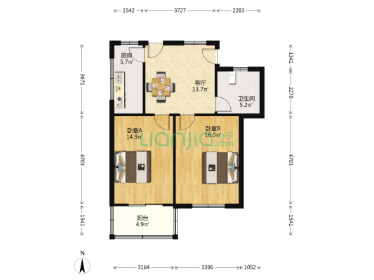 通源北村 2室1厅1卫 73平方