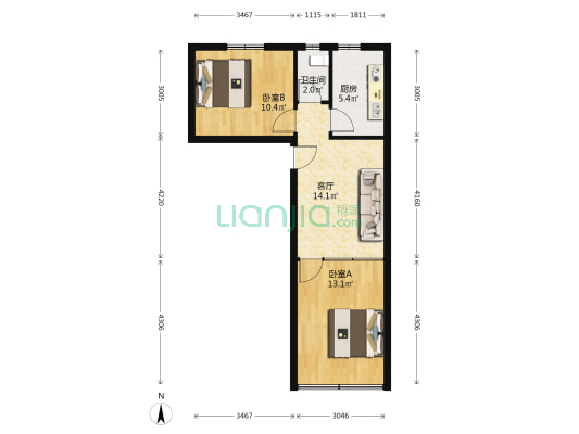 东光路散盘 2室1厅1卫 60平方