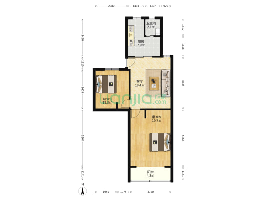昌鑫小区 2室1厅1卫 78平方