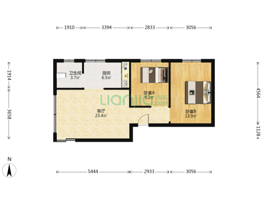 玉竹街 2室1厅1卫 77平方