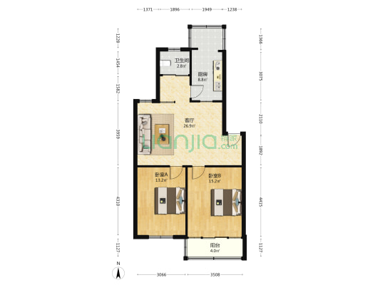 天井街二村 2室1厅1卫 89平方