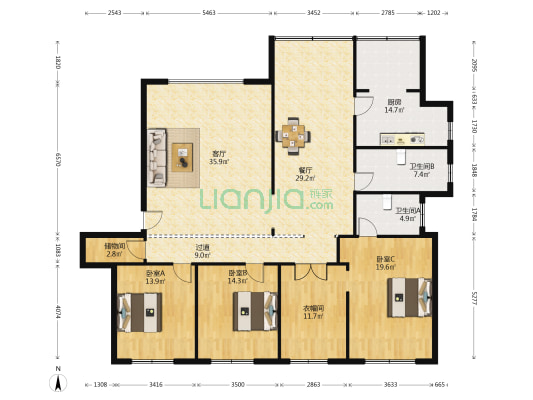 南河路一段 3室2厅2卫 177平方