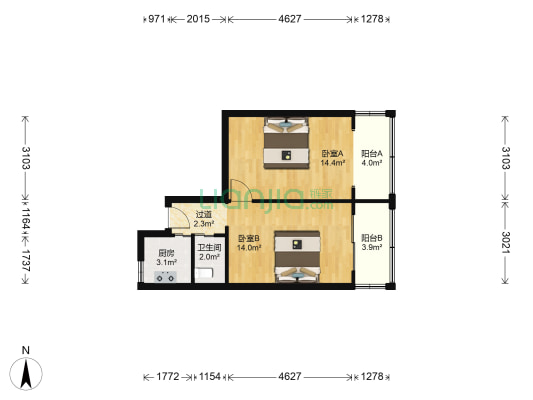 太平南路222号 2室0厅1卫 53平方