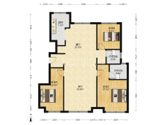 国企开发户 型好，一梯两户，小区人车分离。-涿州华远海蓝城二期户型图