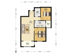 香港豪庭 2室1厅 南-涿州香港豪庭户型图