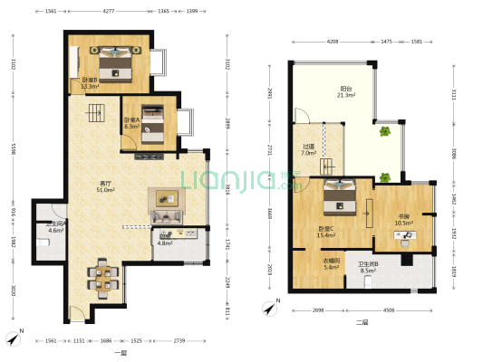 西城星座 4室1厅2卫 137平方