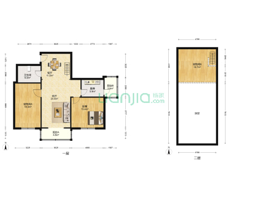 嘉禧园 1室2厅1卫 110平方