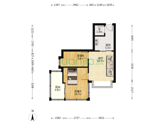 交通大院 2室1厅1卫 45平方