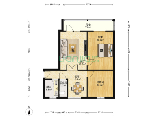区委家属院 1室2厅1卫 81平方