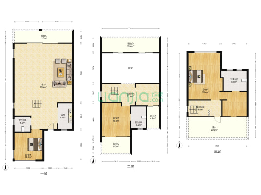 雅景花园 3室1厅3卫 243平方