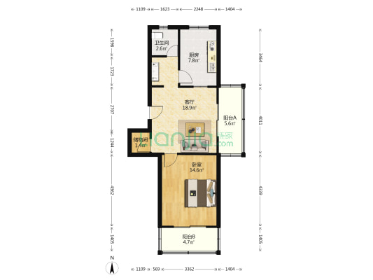 宝南小区 1室1厅1卫 71平方