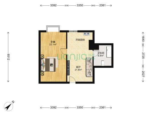 金鼎柏悦 1室1厅1卫 91平方