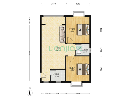 宏瑞大厦 2室1厅1卫 93平方