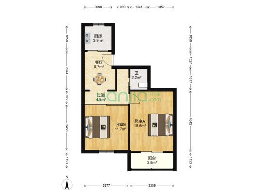 天山五村 2室1厅1卫 63平方
