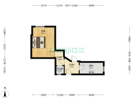 兴建里 1室0厅1卫 30平方