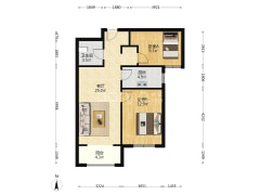 高铁经典南向小两居室  高楼层 全天采光 无遮挡-涿州鹏渤印象城牛津花园户型图