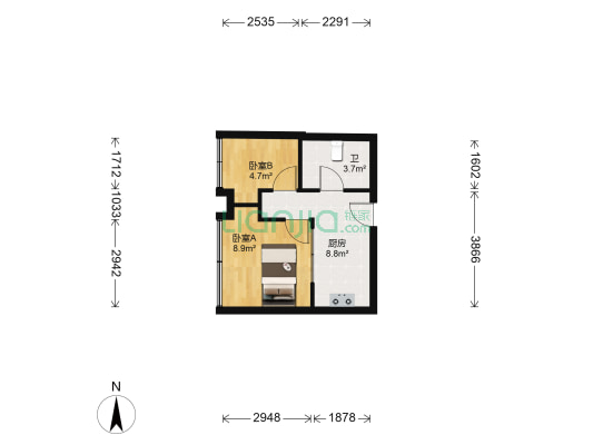 青林嘉园 2室0厅1卫 36平方