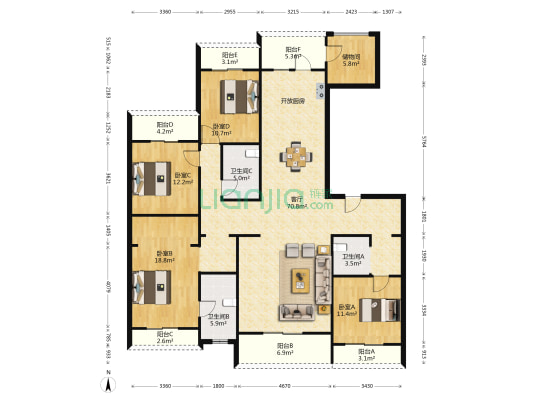 橡逸湾 4室1厅3卫 204平方