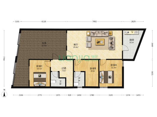 洪山街 3室1厅2卫 232平方