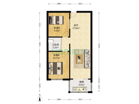 春和小区 2室1厅1卫 70平方