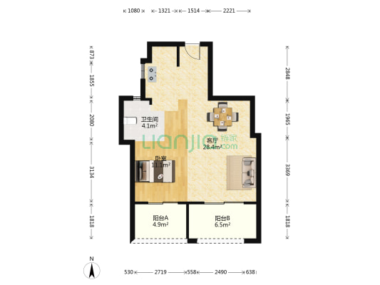 正祥奥园康都 1室1厅1卫 92平方
