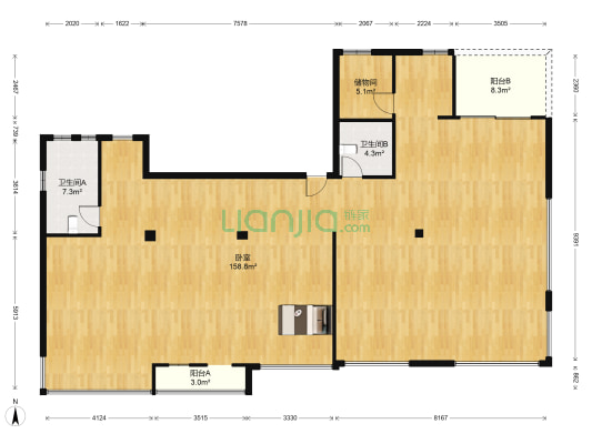 金龙湖广场 1室0厅2卫 240平方