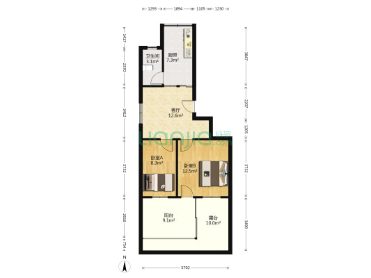 锦苑小区 2室1厅1卫 62平方