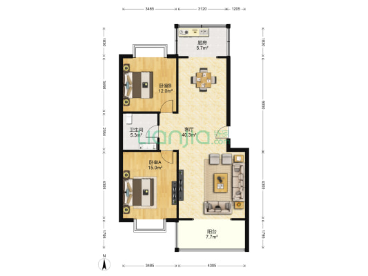 陕药小区 2室1厅1卫 102平方