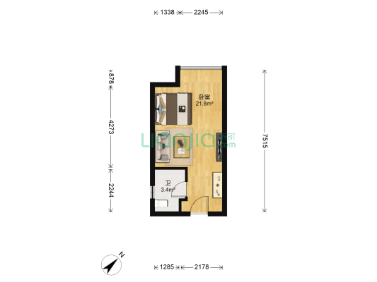 融科东南海 1室0厅1卫 37平方