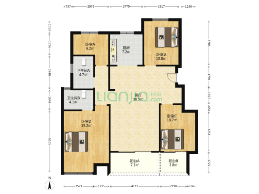 万科未来之光公望 4室1厅2卫 128平方