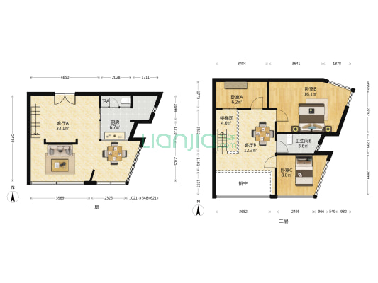瑞浩珺公馆 3室2厅2卫 67平方
